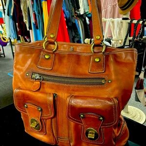 Vintage coach, Legacy, GG whiskey, leather bag